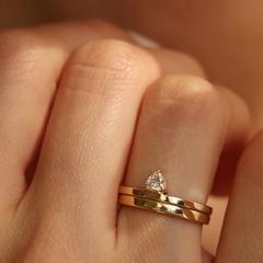 Nangi fine jewelry - white lab-grown diamond ring in gold