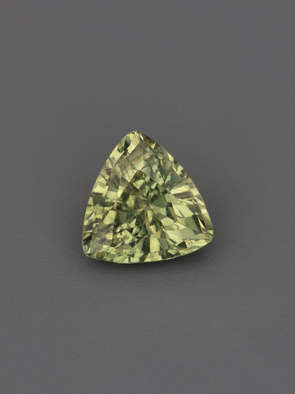 Lime Leaf Sapphire — 0.52 ct Trillion Cut