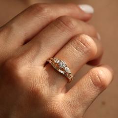 Nangi fine jewelry - white lab-grown diamond ring in gold