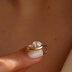 Nangi fine jewelry - white lab-grown diamond ring in gold