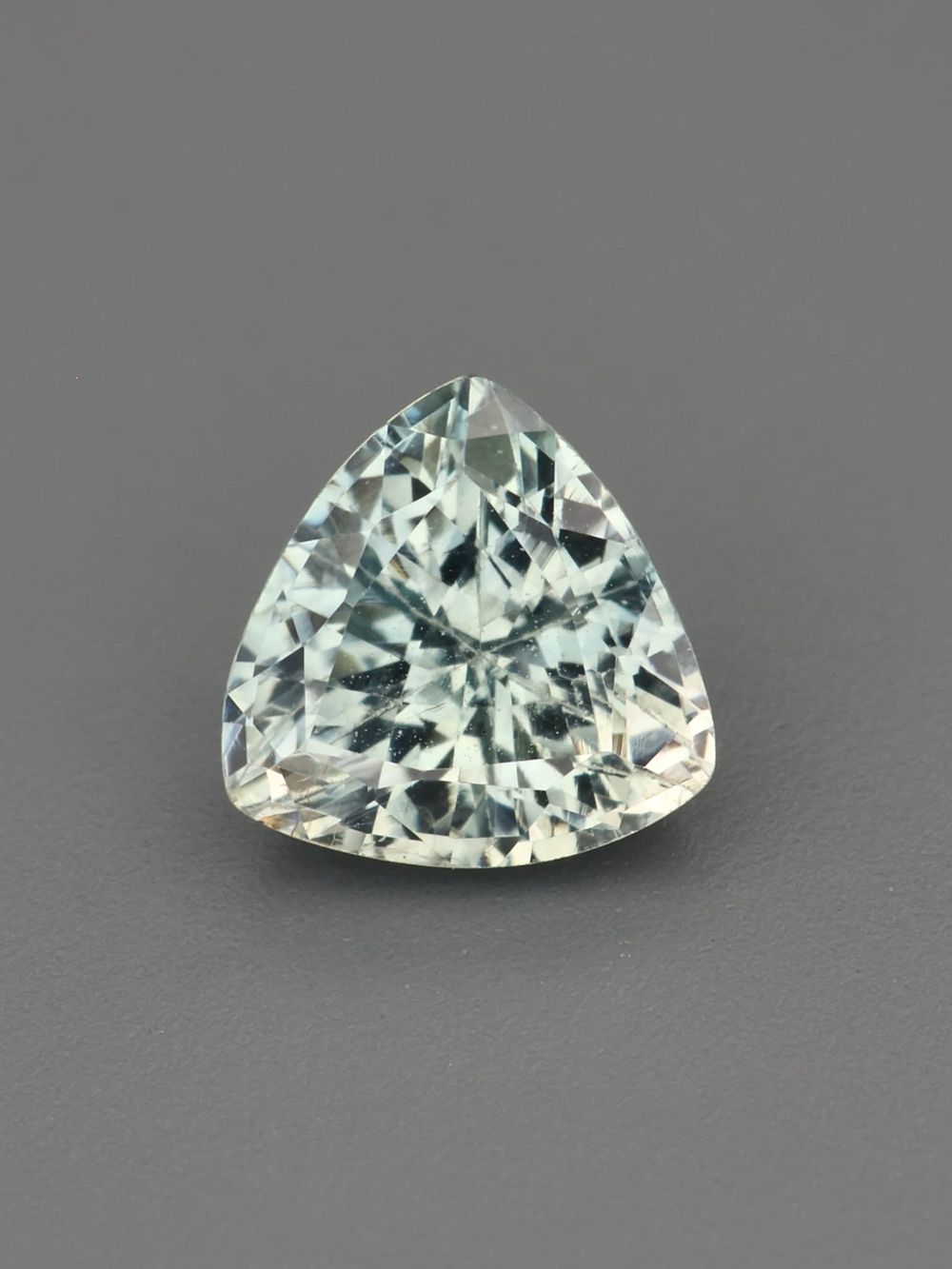 Silver Green Sapphire — 0.60 ct Trillion Cut