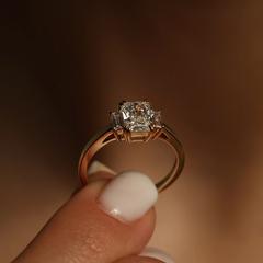 Nangi fine jewelry - white lab-grown diamond ring in gold