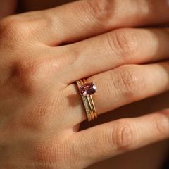 Nangi fine jewelry - pink ring in yellow gold