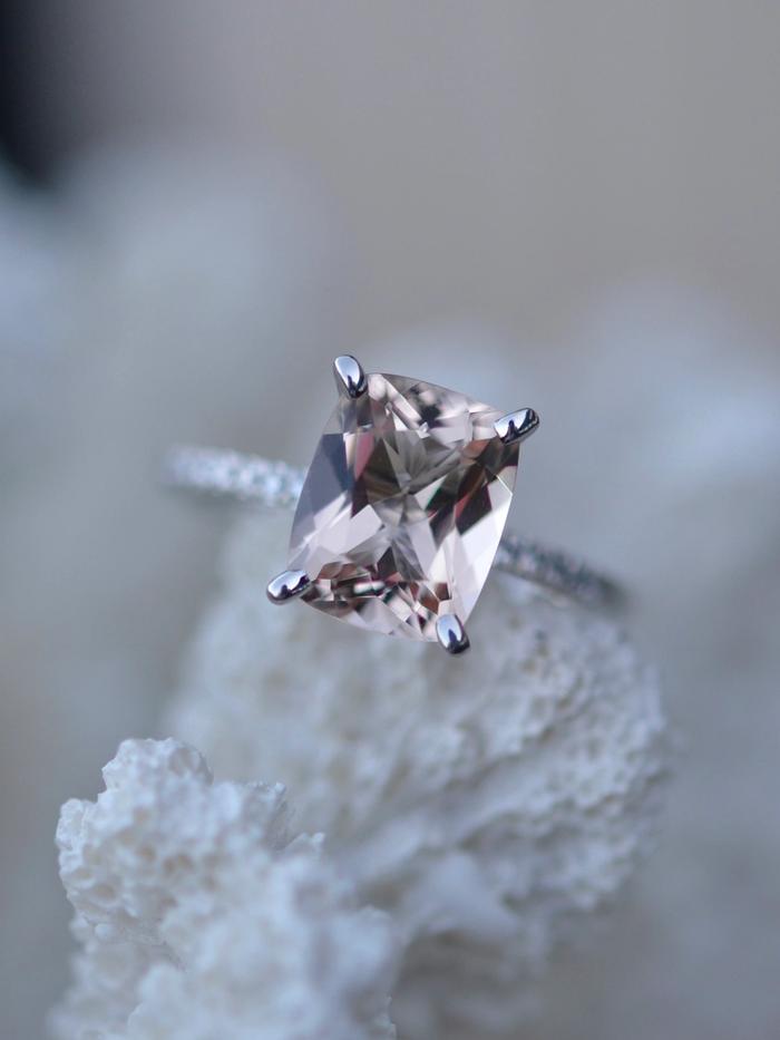 Nangi fine jewelry - pink morganite ring in white gold