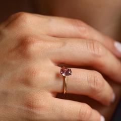 Nangi fine jewelry - pink ring in yellow gold