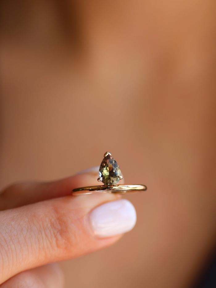 Nangi fine jewelry - brown tourmaline ring in yellow gold