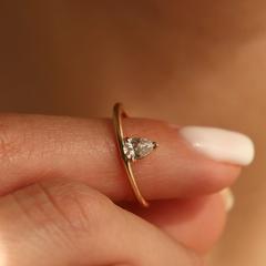Nangi fine jewelry - white lab-grown diamond ring in gold