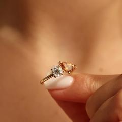 Nangi fine jewelry - orange tourmaline ring in yellow gold