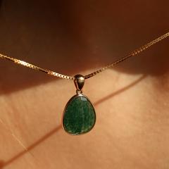 Nangi fine jewelry - green green aventurine necklace in gold