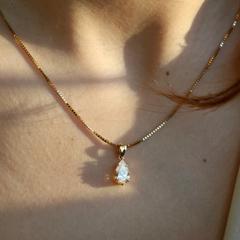 Nangi fine jewelry - white lab-grown diamond pendant in yellow gold