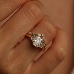 Nangi fine jewelry - white lab-grown diamond ring in gold