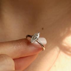 Nangi fine jewelry - white lab-grown diamond ring in gold