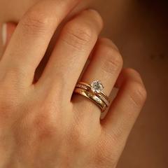Nangi fine jewelry - white lab-grown diamond ring in gold