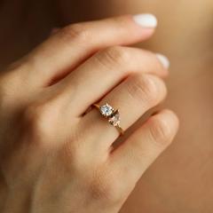 Nangi fine jewelry - brown ring in yellow gold