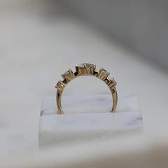 Nangi fine jewelry - white sapphire ring in yellow gold