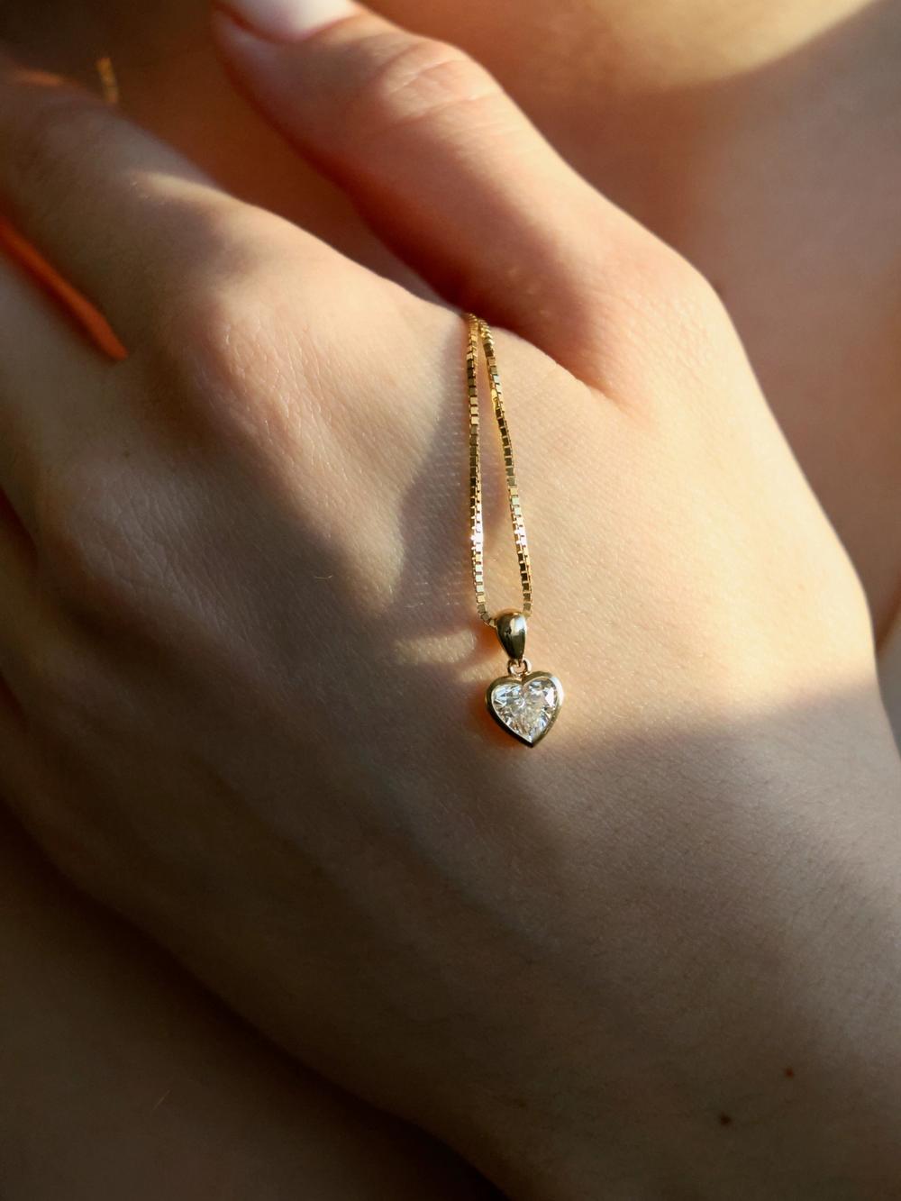 Heart Swan Diamond Pendant