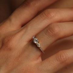 Nangi fine jewelry - white lab-grown diamond ring in gold