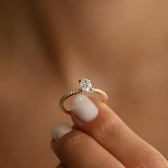 Nangi fine jewelry - white lab-grown diamond ring in gold