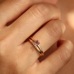 Nangi fine jewelry - white lab-grown diamond ring in gold