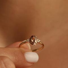 Nangi fine jewelry - brown tourmaline ring in yellow gold