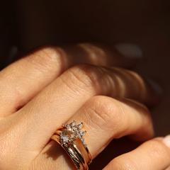 Nangi fine jewelry - white moonstone ring in yellow gold