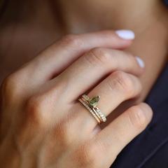 Nangi fine jewelry - green tourmaline ring in yellow gold