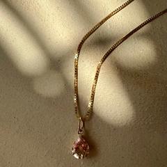 Nangi fine jewelry - pink morganite necklace in yellow gold