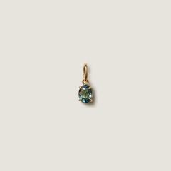 Nangi fine jewelry - teal / Peacock pendant in yellow gold