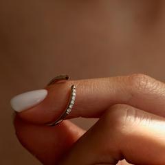Nangi fine jewelry - white lab-grown diamond ring in yellow gold