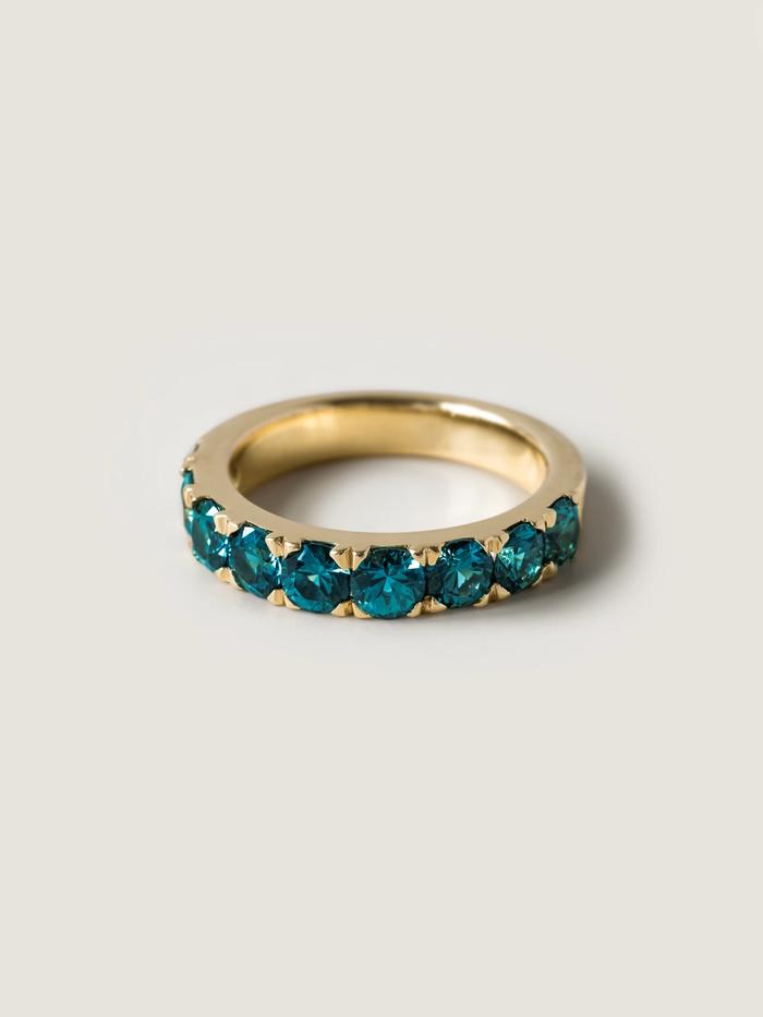 Nangi fine jewelry - teal ring in yellow gold
