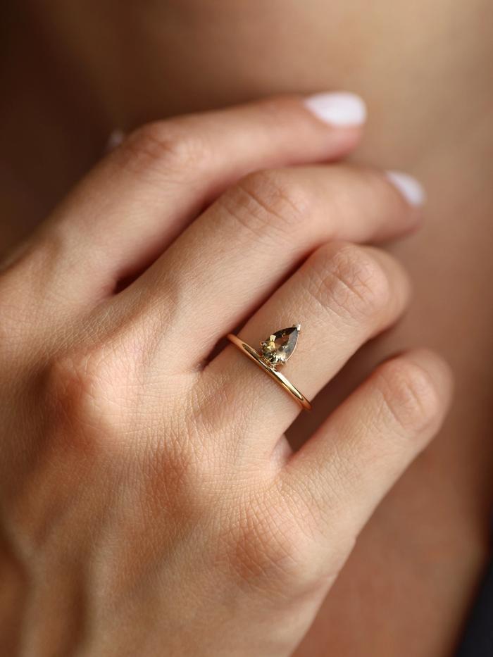 Nangi fine jewelry - champagne tourmaline ring in yellow gold