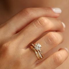 Nangi fine jewelry - white lab-grown diamond ring in gold