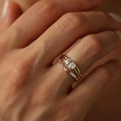 Nangi fine jewelry - white lab-grown diamond ring in gold