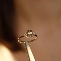 Nangi fine jewelry - champagne tourmaline ring in yellow gold