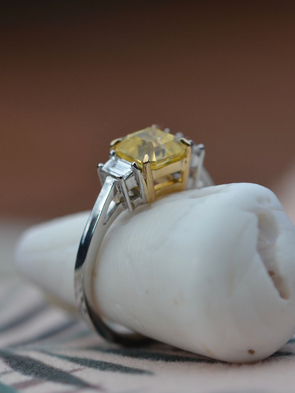 Yellow Sapphire & Baguette Diamonds