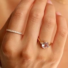 Nangi fine jewelry - white lab-grown diamond ring in gold