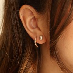 Nangi fine jewelry - white earring in yellow gold