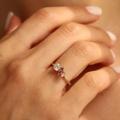 Nangi fine jewelry - pink tourmaline ring in yellow gold