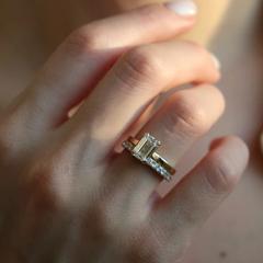 Nangi fine jewelry - white lab-grown diamond ring in gold