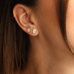 Nangi fine jewelry - white earring in yellow gold
