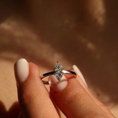 Nangi fine jewelry - white lab-grown diamond ring in gold