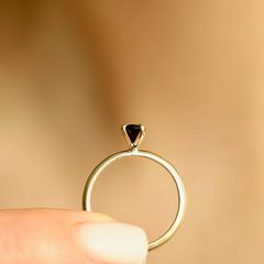 Nangi fine jewelry - black tourmaline ring in yellow gold