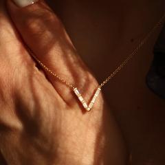 Nangi fine jewelry - white necklace in yellow gold