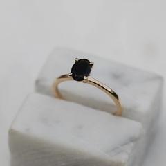 Nangi fine jewelry - black tourmaline ring in yellow gold