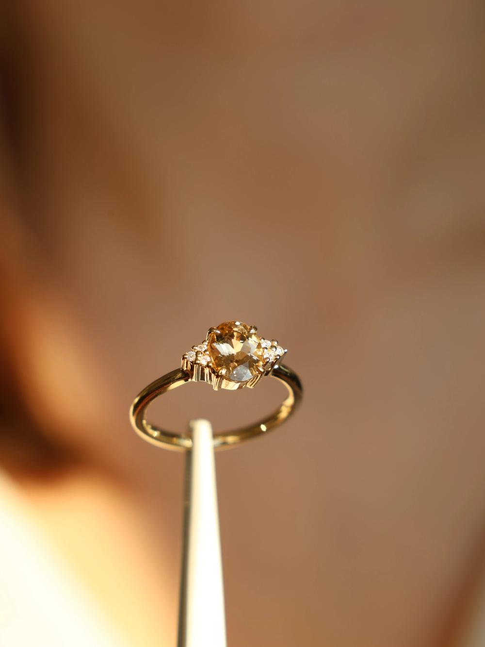 Golden Champagne Tourmaline & Diamonds