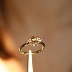 Nangi fine jewelry - champagne tourmaline ring in yellow gold