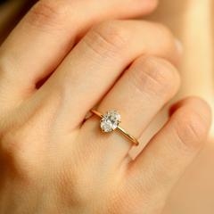 Nangi fine jewelry - white lab-grown diamond ring in gold