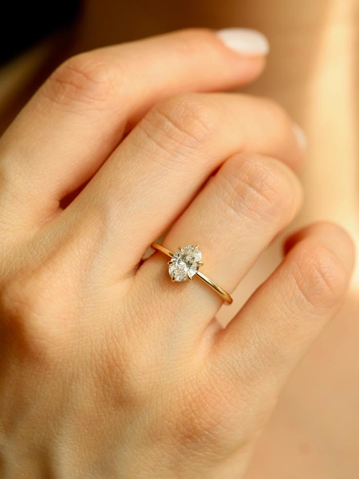 Nangi fine jewelry - white lab-grown diamond ring in gold