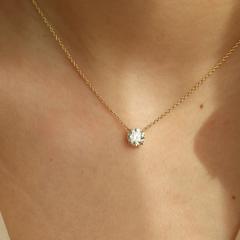 Nangi fine jewelry - white lab-grown diamond necklace in gold