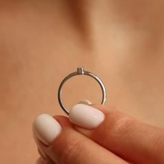 Nangi fine jewelry - white lab-grown diamond ring in gold